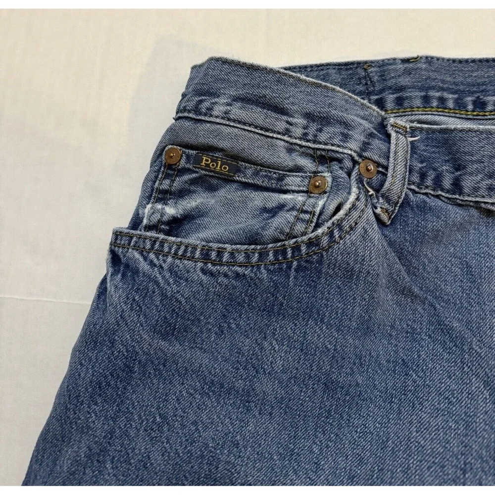 (2) Lot Polo Ralph Lauren‎ Classic Fit Blue Navy Jeans Slim Straight 38x30 Pants